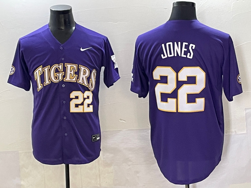 Men 2025 LSU Tigers #22 Jones blue Joint Name Nike NCAA 2025  Jersey style 4